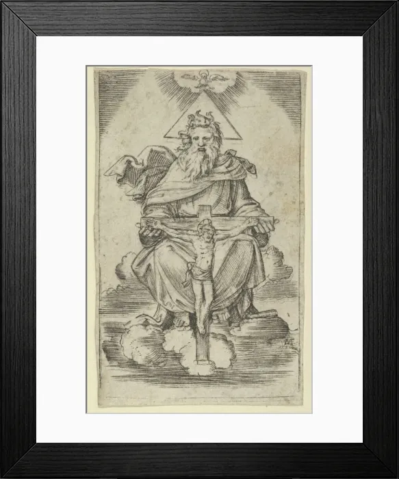 Framed Print : The Holy Trinity, ca. 1500-27. Creator: Marcantonio Raimondi Framed Print : The Holy Trinity, ca. 1500-27. Creator: Marcantonio Raimondi