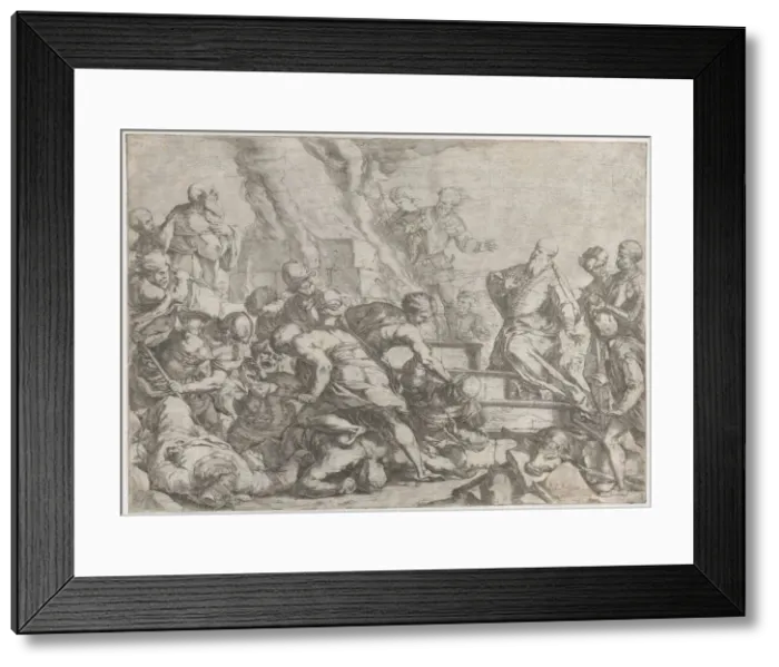 Framed Print : The sacrifice of Elijah, ca. 1653. Creator: Luca Giordano Framed Print : The sacrifice of Elijah, ca. 1653. Creator: Luca Giordano