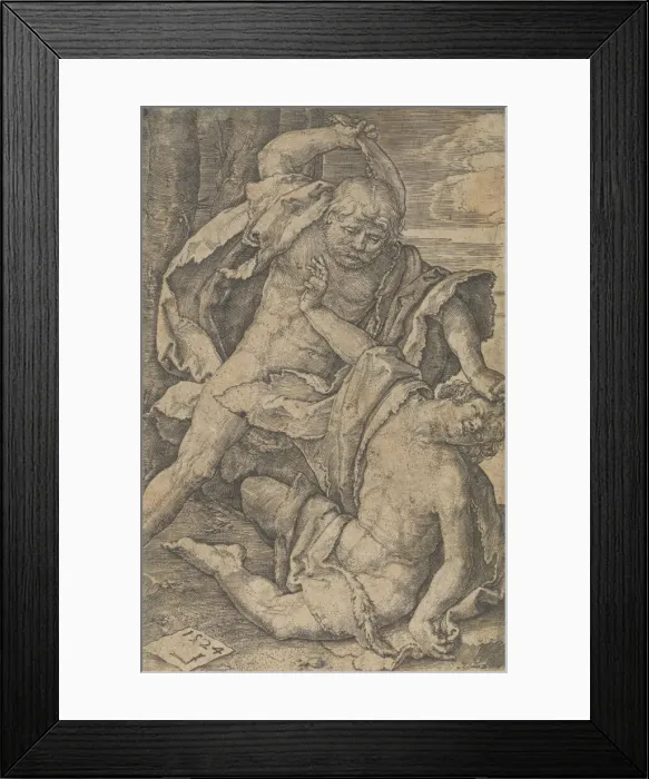 Framed Print : Cain Killing Abel, 1524. Creator: Lucas van Leyden Framed Print : Cain Killing Abel, 1524. Creator: Lucas van Leyden