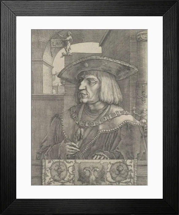 Framed Print : Maximilian I, 1520. Creator: Lucas van Leyden Framed Print : Maximilian I, 1520. Creator: Lucas van Leyden