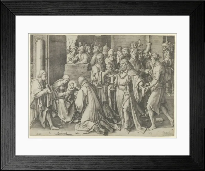 Framed Print : Adoration of the Magi, 1513. Creator: Lucas van Leyden Framed Print : Adoration of the Magi, 1513. Creator: Lucas van Leyden
