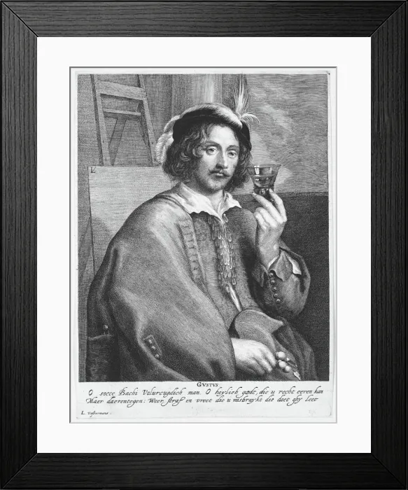 Framed Print : Allegory of Taste (Portrait of the Painter Jan Davidsz. de Heem, after a self-portrait)... 1615-75. Creator: Lucas Vorsterman Framed Print : Allegory of Taste (Portrait of the Painter Jan Davidsz. de Heem, after a self-portrait)... 1615-75. Creator: Lucas Vorsterman