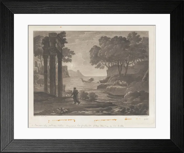 Framed Print : Seascape, after Claude Lorrains Liber Veritatis, 1815. Creator: Ludovico Caracciolo Framed Print : Seascape, after Claude Lorrains Liber Veritatis, 1815. Creator: Ludovico Caracciolo