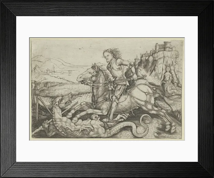 Framed Print : St. George and the Dragon, 1480-90. Creator: Master AG Framed Print : St. George and the Dragon, 1480-90. Creator: Master AG