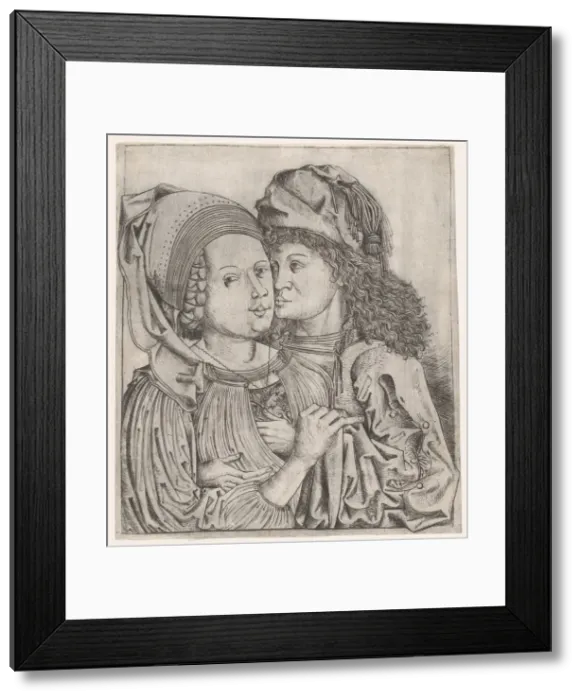 Framed Print : The Lovers, 15th century. Creator: Monogrammist b. g Framed Print : The Lovers, 15th century. Creator: Monogrammist b. g