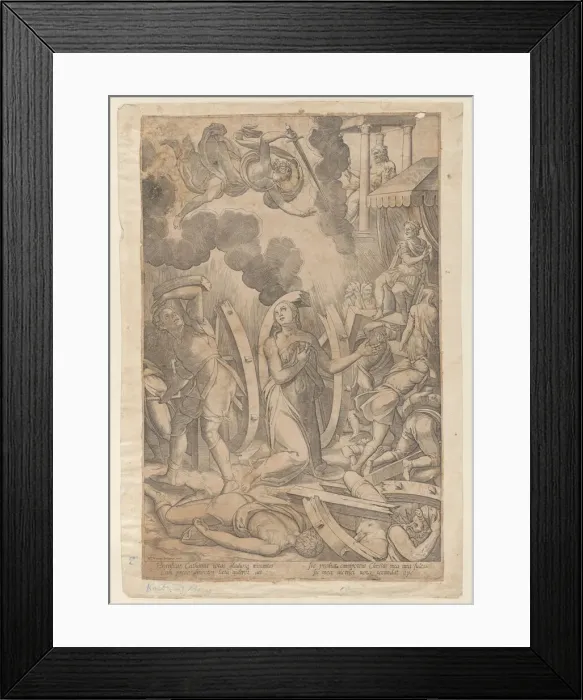 Framed Print : Martyrdom of Saint Catherine of Alexandria, 1567. Creator: Mario Cartaro Framed Print : Martyrdom of Saint Catherine of Alexandria, 1567. Creator: Mario Cartaro