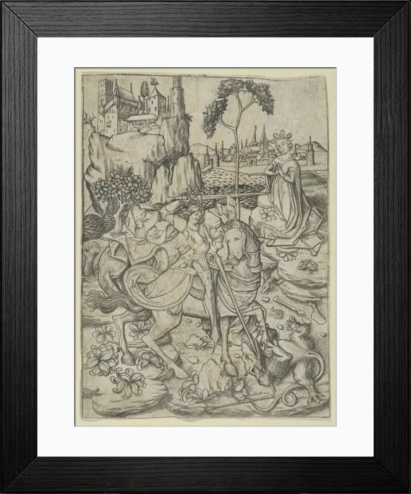 Framed Print : St. George, from the series The Apostles, 15th century. Creator: Master ES Framed Print : St. George, from the series The Apostles, 15th century. Creator: Master ES