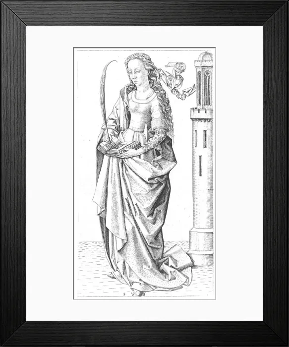Framed Print : St. Barbara, late 15th century. Creator: Master FVB Framed Print : St. Barbara, late 15th century. Creator: Master FVB