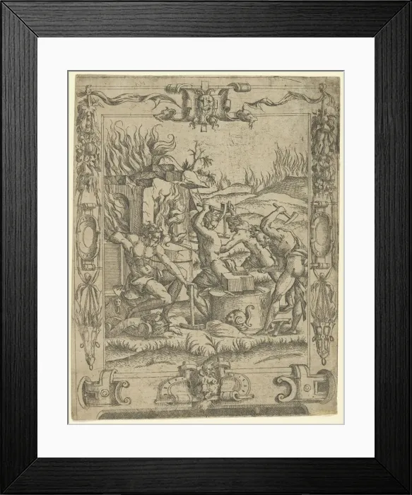 Framed Print : Vulcans Forge, ca. 1542. Creator: Master IQV Framed Print : Vulcans Forge, ca. 1542. Creator: Master IQV
