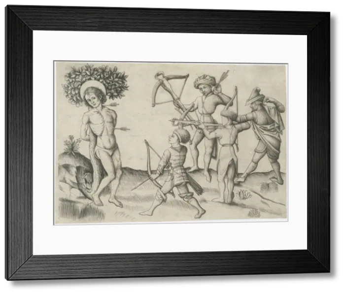 Framed Print : Saint Sebastian, 15th century. Creator: Master of the Playing Cards Framed Print : Saint Sebastian, 15th century. Creator: Master of the Playing Cards