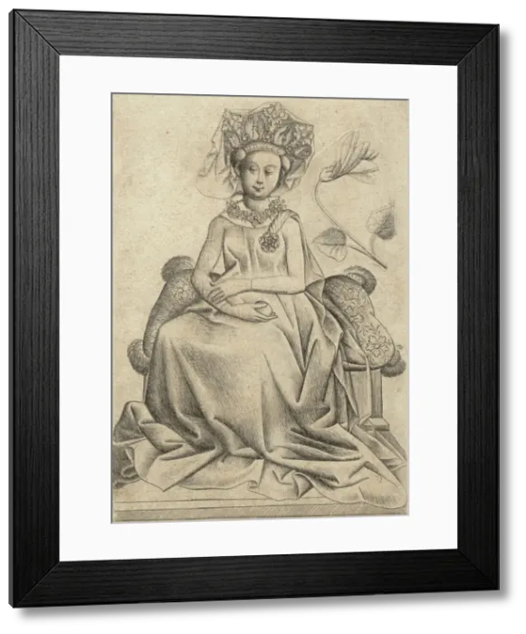 Framed Print : The Queen of Flowers, ca. 1435-40. Creator: Master of the Playing Cards