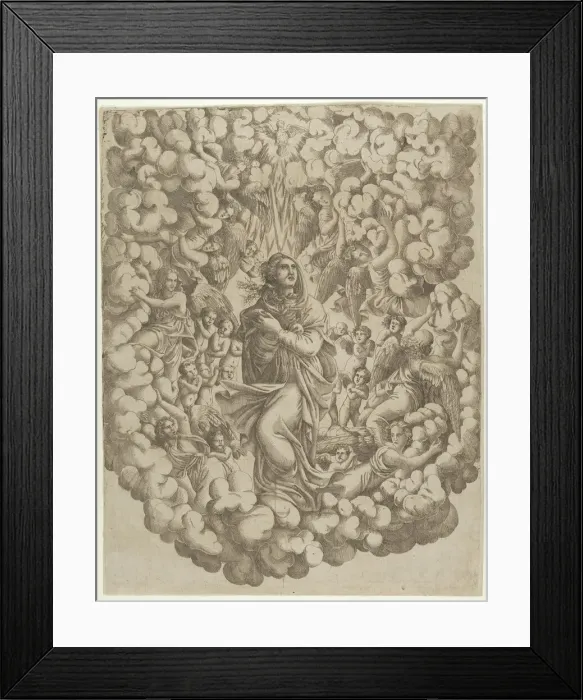 Framed Print : The Assumption of the Virgin, 1540-50. Creator: Master IQV Framed Print : The Assumption of the Virgin, 1540-50. Creator: Master IQV