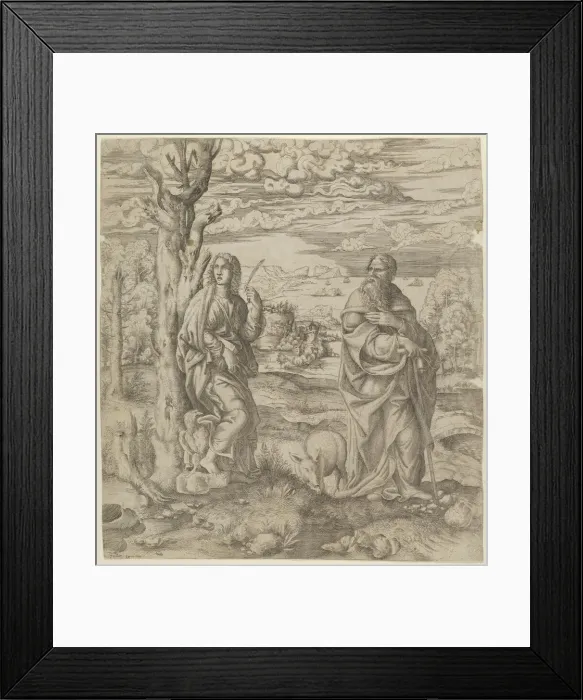 Framed Print : Saint John and Saint Anthony, ca. 1542-45. Creator: Master IQV Framed Print : Saint John and Saint Anthony, ca. 1542-45. Creator: Master IQV