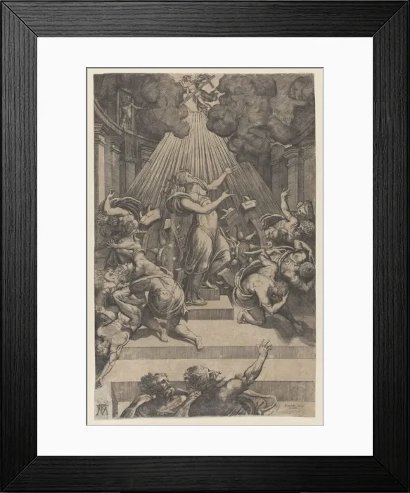 Framed Print : The Martyrdom of Saint Catherine, 1563. Creator: Mario Cartaro Framed Print : The Martyrdom of Saint Catherine, 1563. Creator: Mario Cartaro
