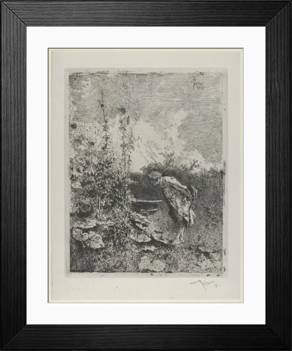 Framed Print : The botanist: a man in a garden examining its contents, 1860-70. Creator: Mariano Jose Maria Bernardo Fortuny y Carbo Framed Print : The botanist: a man in a garden examining its contents, 1860-70. Creator: Mariano Jose Maria Bernardo Fortuny y Carbo