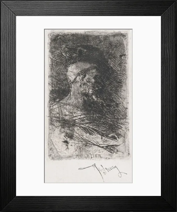 Framed Print : Head of a muleteer facing right, ca. 1860-70. Creator: Mariano Jose Maria Bernardo Fortuny y Carbo Framed Print : Head of a muleteer facing right, ca. 1860-70. Creator: Mariano Jose Maria Bernardo Fortuny y Carbo