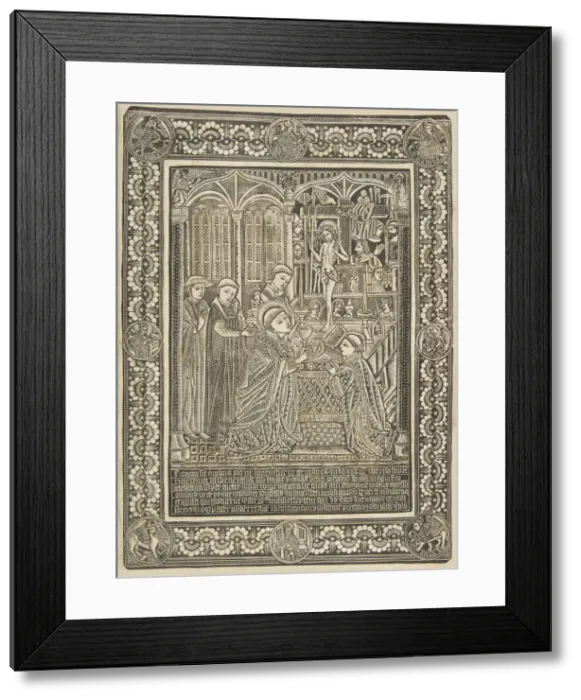 Framed Print : The Mass of Saint Gregory, late 15th century. Creator: The Master of the Mountainlike Clouds and The Master of the Church Fathers Border Framed Print : The Mass of Saint Gregory, late 15th century. Creator: The Master of the Mountainlike Clouds and The Master of the Church Fathers Border