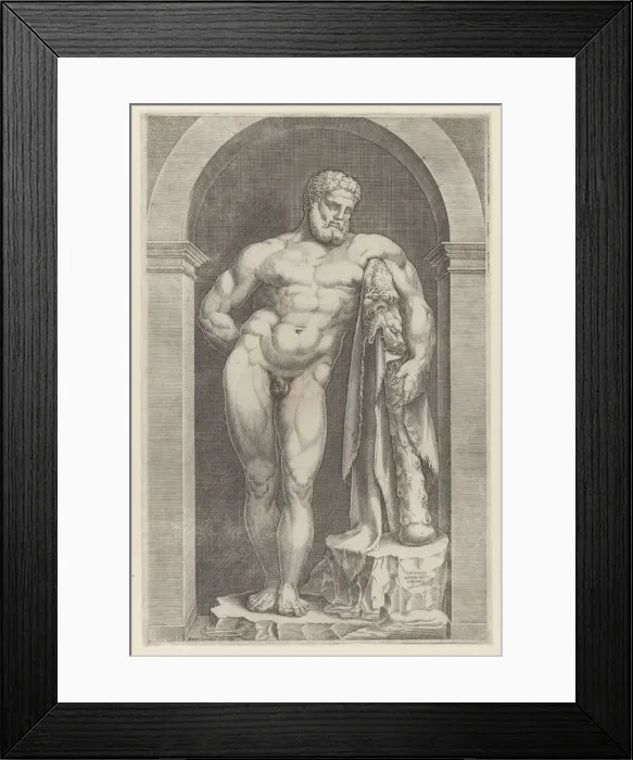 Framed Print : Farnese Hercules, 1552-88. Creator: Mario Cartaro Framed Print : Farnese Hercules, 1552-88. Creator: Mario Cartaro