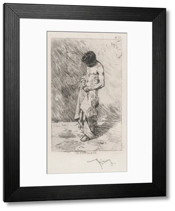 Framed Print : Young man standing dressed in rags, ca. 1860-70. Creator: Mariano Jose Maria Bernardo Fortuny y Carbo Framed Print : Young man standing dressed in rags, ca. 1860-70. Creator: Mariano Jose Maria Bernardo Fortuny y Carbo