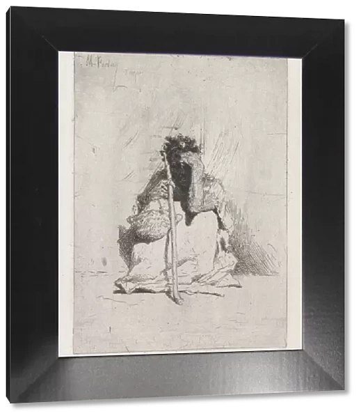 A beggar, seated on the ground holding a stick, ca. 1862. Creator: Mariano Jose Maria Bernardo Fortuny y Carbo