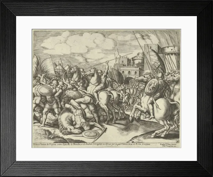 Framed Print : The victory of Scipio over Syphax, 1530-60. Creator: Master of the Die Framed Print : The victory of Scipio over Syphax, 1530-60. Creator: Master of the Die