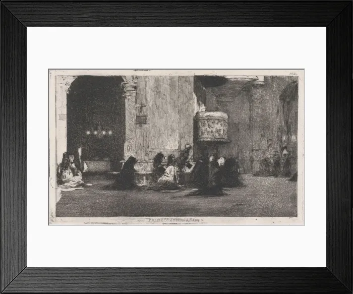 Framed Print : Entrance to the church of St Joseph (San Jose), Madrid, figures seated on the groun... ca. 1860-70. Creator: Mariano Jose Maria Bernardo Fortuny y Carbo Framed Print : Entrance to the church of St Joseph (San Jose), Madrid, figures seated on the groun... ca. 1860-70. Creator: Mariano Jose Maria Bernardo Fortuny y Carbo