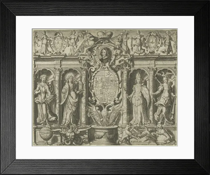 Framed Print : Allegory of Leopold V, Archduke of Austria, mid 16th-mid 17th century. Creator: Matthaeus Greuter Framed Print : Allegory of Leopold V, Archduke of Austria, mid 16th-mid 17th century. Creator: Matthaeus Greuter