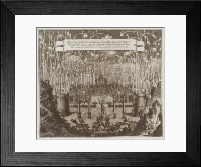 Framed Print : Birth and Christening of Frederick, Duke of Württemberg, Stuttgart, March 17, 1616... 17th century. Creator: Matthaus Merian Framed Print : Birth and Christening of Frederick, Duke of Württemberg, Stuttgart, March 17, 1616... 17th century. Creator: Matthaus Merian