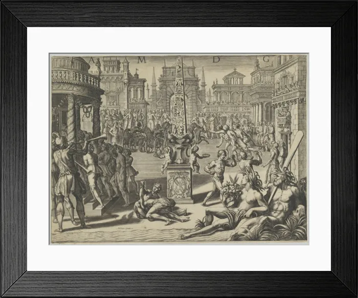 Framed Print : Horse Racing in a Roman Hippodrome, mid-16th-mid-17th century. Creator: Matthaeus Greuter Framed Print : Horse Racing in a Roman Hippodrome, mid-16th-mid-17th century. Creator: Matthaeus Greuter