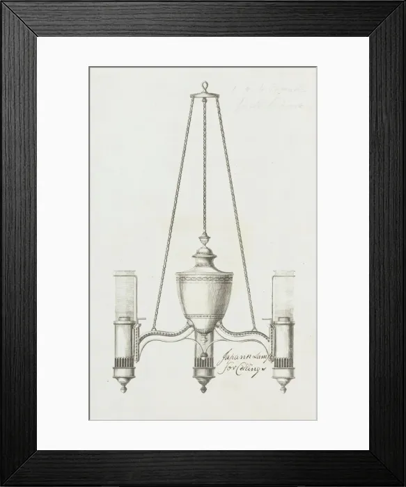 Framed Print : Japan lamp for ceiling, ca. 1790. Creator: Matthew Boulton Framed Print : Japan lamp for ceiling, ca. 1790. Creator: Matthew Boulton