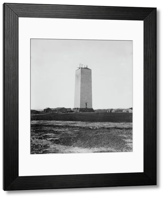 Framed Print : Washington Monument as it stood for 25 years, ca. 1860. Creator: Mathew Brady Framed Print : Washington Monument as it stood for 25 years, ca. 1860. Creator: Mathew Brady