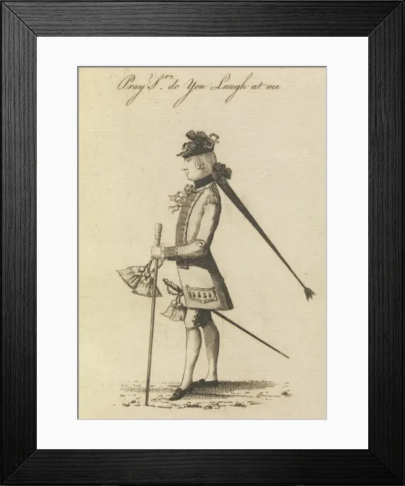 Framed Print : The Martial Macaroni, November 6, 1771. Creator: Matthew Darly Framed Print : The Martial Macaroni, November 6, 1771. Creator: Matthew Darly