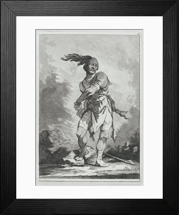 Framed Print : Standing Soldier Drawing his Sword, 1764. Creator: Matthias Pfenninger Framed Print : Standing Soldier Drawing his Sword, 1764. Creator: Matthias Pfenninger