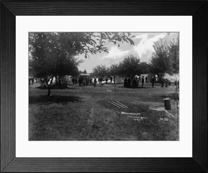 Framed Print : Breaking camp, 1893. Creator: William Cruikshank Framed Print : Breaking camp, 1893. Creator: William Cruikshank