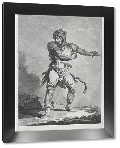 Savage Soldier Holding a Sword, 1764. Creator: Matthias Pfenninger