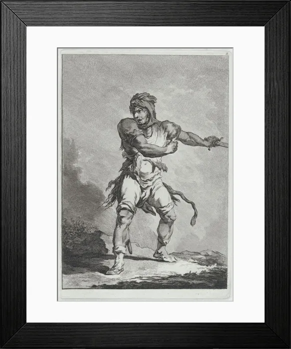 Framed Print : Savage Soldier Holding a Sword, 1764. Creator: Matthias Pfenninger Framed Print : Savage Soldier Holding a Sword, 1764. Creator: Matthias Pfenninger