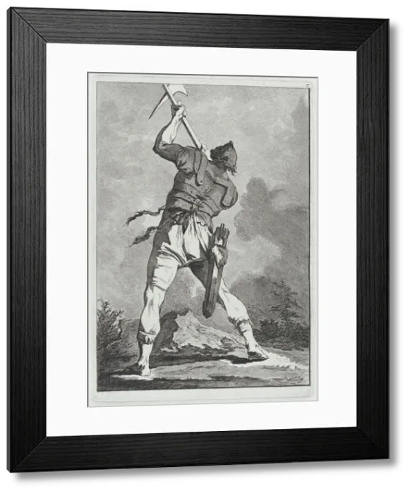 Framed Print : Soldier Wielding a Weapon, Seen from Behind, 1764. Creator: Matthias Pfenninger Framed Print : Soldier Wielding a Weapon, Seen from Behind, 1764. Creator: Matthias Pfenninger