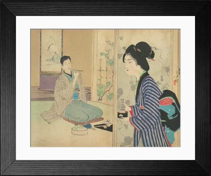 Framed Print : The Eel Master (Unagi danna), illustration from Bugei Kurabu (Literary Club). Creator: Mizuno Toshikata Framed Print : The Eel Master (Unagi danna), illustration from Bugei Kurabu (Literary Club). Creator: Mizuno Toshikata