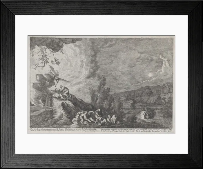 Framed Print : The Agony in the Garden, from Iconographia, 1670. Creator: Melchior Küsel Framed Print : The Agony in the Garden, from Iconographia, 1670. Creator: Melchior Küsel