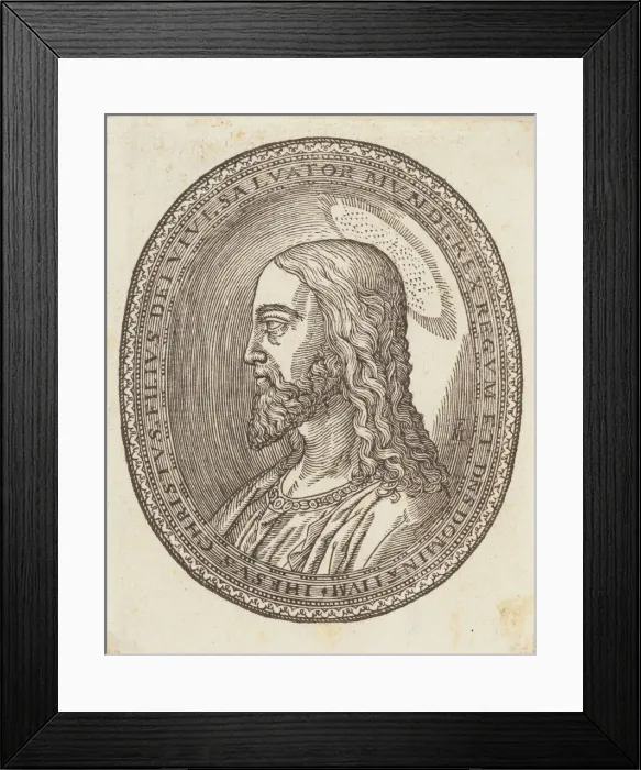 Framed Print : Christ, left profile, 16th century. Creator: Melchior Lorck Framed Print : Christ, left profile, 16th century. Creator: Melchior Lorck