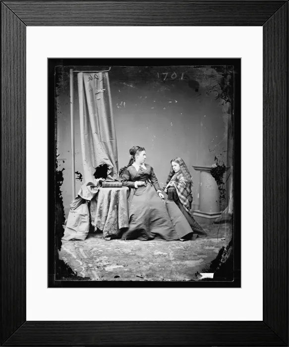 Framed Print : Mrs. U. S. Grant and daughter?, between 1860 and 1875. Creator: Unknown Framed Print : Mrs. U. S. Grant and daughter?, between 1860 and 1875. Creator: Unknown