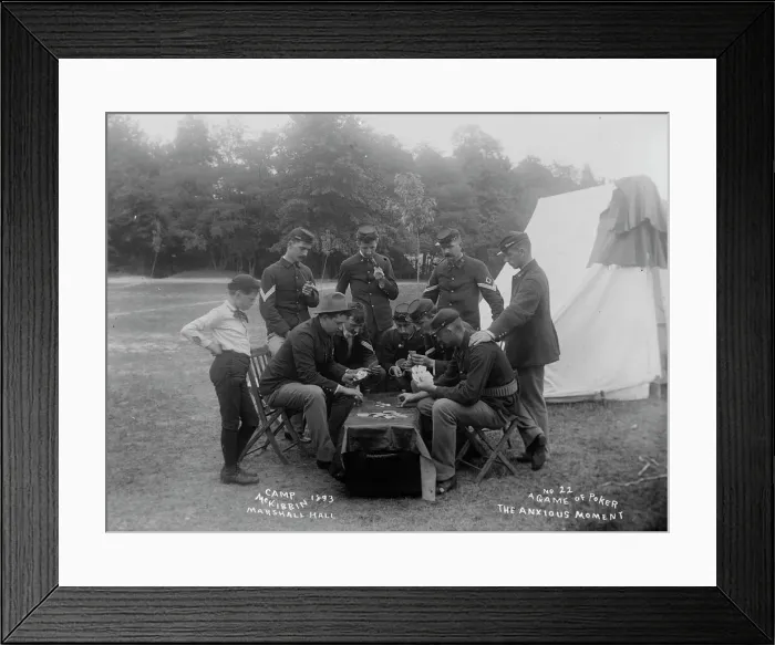 Framed Print : A game of poker - the anxious moment, 1893. Creator: Unknown Framed Print : A game of poker - the anxious moment, 1893. Creator: Unknown