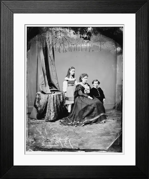 Framed Print : Mrs. John A. Logan and children, between 1860 and 1875. Creator: Unknown