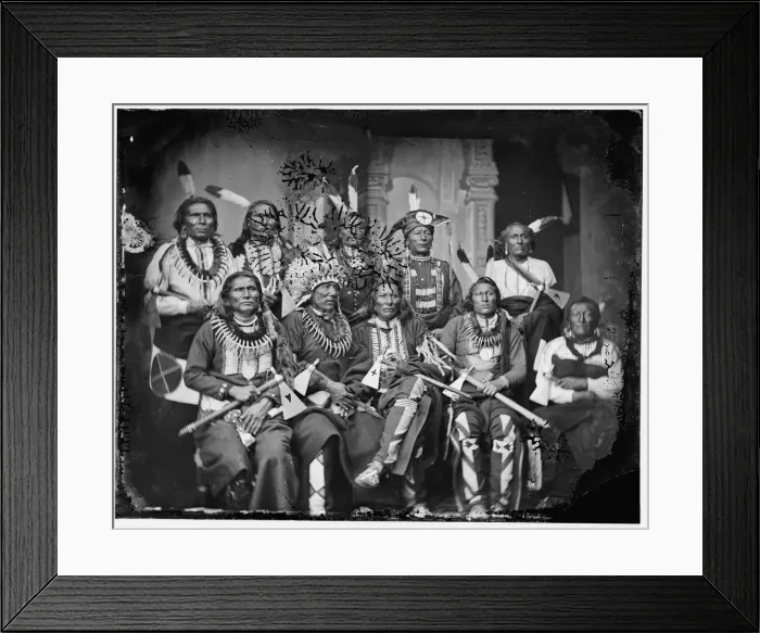 Framed Print : Indians group, between 1865 and 1880. Creator: Unknown Framed Print : Indians group, between 1865 and 1880. Creator: Unknown