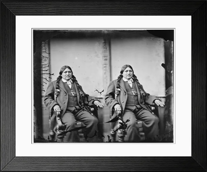 Framed Print : Indian - Charlie?, 1865-1880. Creator: Unknown Framed Print : Indian - Charlie?, 1865-1880. Creator: Unknown