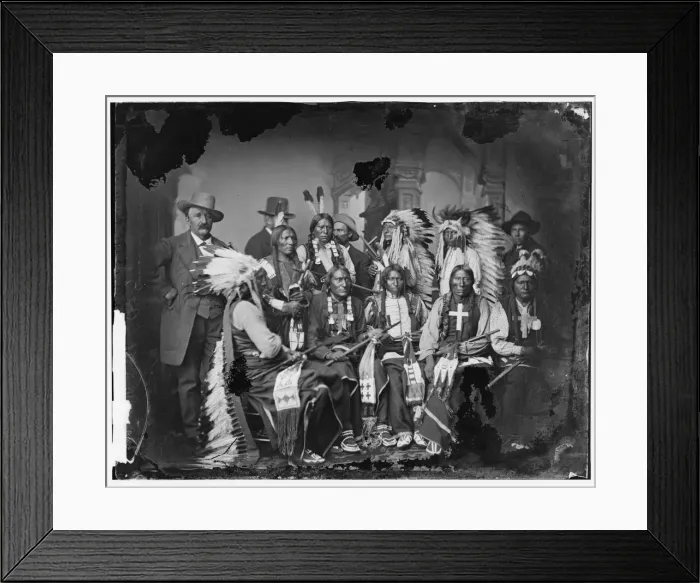 Framed Print : Sioux and Arrapahoe Indian Delegations, between 1865 and 1880. Creator: Unknown Framed Print : Sioux and Arrapahoe Indian Delegations, between 1865 and 1880. Creator: Unknown