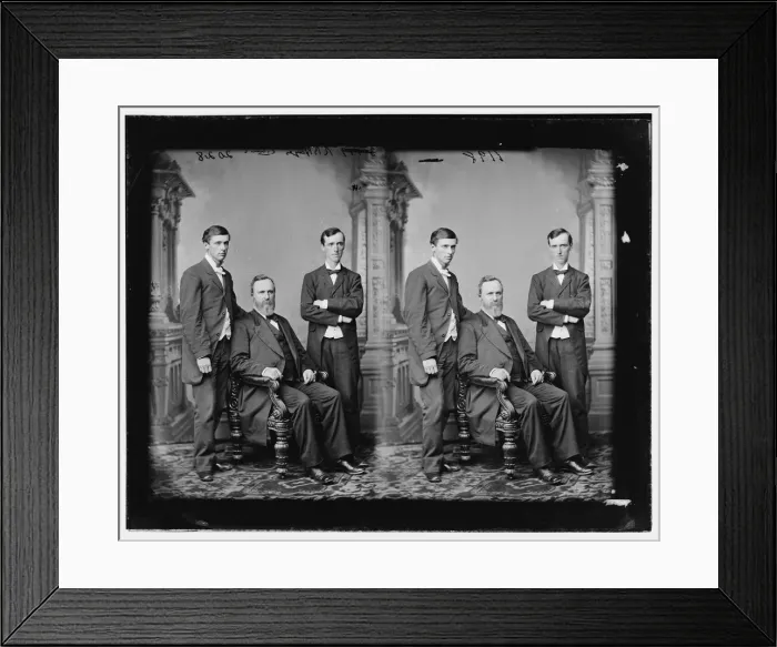 Framed Print : President Rutherford B. Hayes and two sons, between 1865 and 1880. Creator: Unknown Framed Print : President Rutherford B. Hayes and two sons, between 1865 and 1880. Creator: Unknown