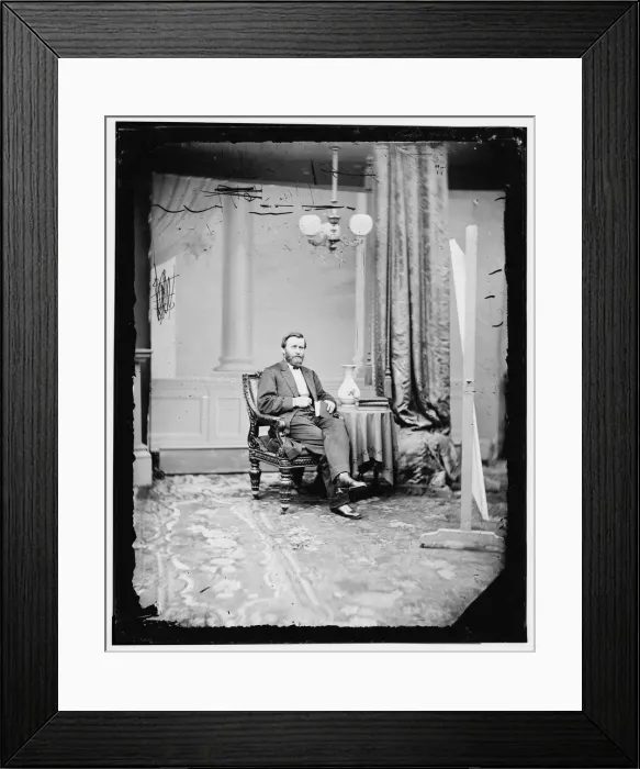 Framed Print : Ulysses S. Grant (seated), between 1865 and 1880. Creator: Unknown Framed Print : Ulysses S. Grant (seated), between 1865 and 1880. Creator: Unknown