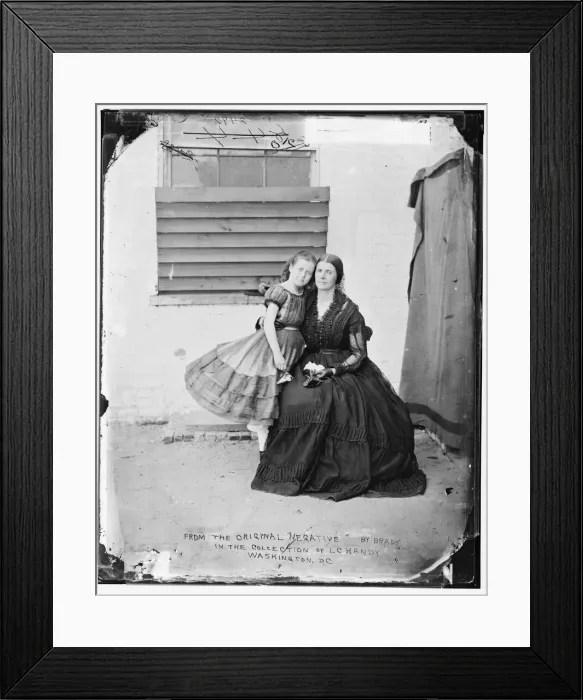Framed Print : Greenhow, Mrs. & daughter (imprisoned in old Capitol Prison in Wash. D. C. ), between 1865 and 1880. Creator: Unknown Framed Print : Greenhow, Mrs. & daughter (imprisoned in old Capitol Prison in Wash. D. C. ), between 1865 and 1880. Creator: Unknown