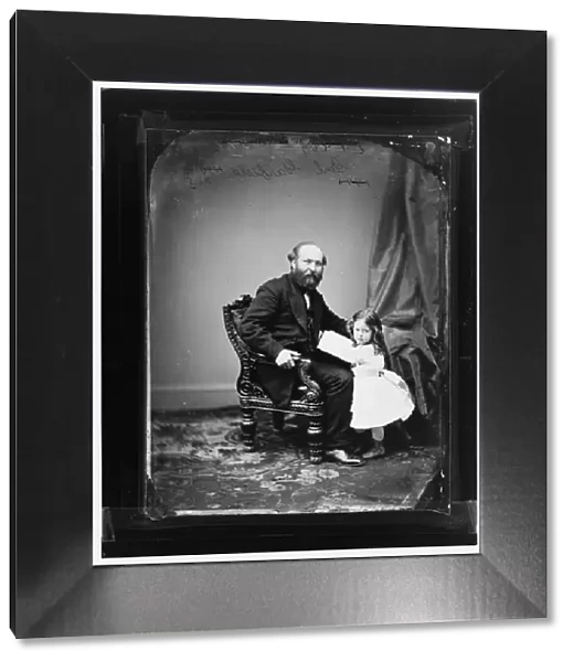President James A. Garfield and daughter, between 1865 and 1880. Creator: Unknown